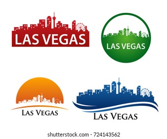 Las Vegas City Skyline Landscape Logo Template