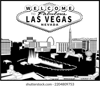 Las Vegas City Skyline Silhouette Background Stock Vector (Royalty Free ...