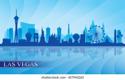 Las Vegas City Skyline Silhouette Background, Vector Illustration