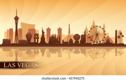 Las Vegas City Skyline Silhouette Hintergrund, Vektorgrafik