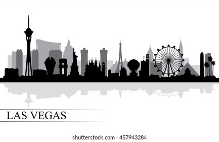 Las Vegas city skyline silhouette background, vector illustration