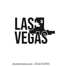 símbolo da cidade de las vegas, ícone do mapa com silhueta vetorial