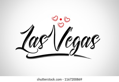 las vegas city text design with red heart typographic icon design suitable for touristic promotion