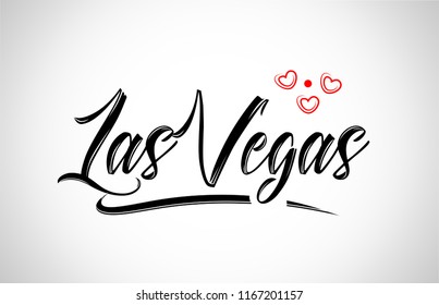 las vegas city text design with red heart typographic icon design suitable for touristic promotion