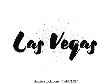 Las Vegas City typography lettering design. Hand drawn brush calligraphy, text for greeting card, t-shirt, post card, poster. Isolated vector illustration.