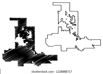 Las Vegas City ( United States cities, United States of America, usa city) map vector illustration, scribble sketch City of Las Vegas map