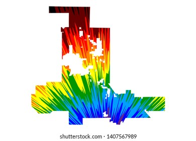 Las Vegas city (United States of America, USA, U.S., US, United States cities, usa city)- map is designed rainbow abstract colorful pattern, City of Las Vegas map made of color explosion,