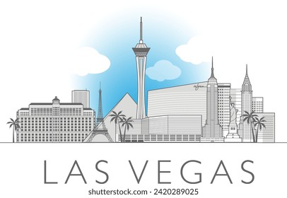 Gráfico vectorial de la línea de arte de Las Vegas