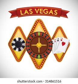 Las Vegas concept with casino icons design, vector illustration 10 eps graphic.