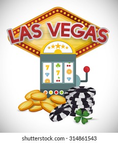 Las Vegas concept with casino icons design, vector illustration 10 eps graphic.