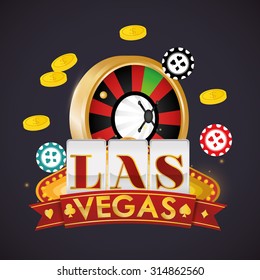 Las Vegas concept with casino icons design, vector illustration 10 eps graphic.