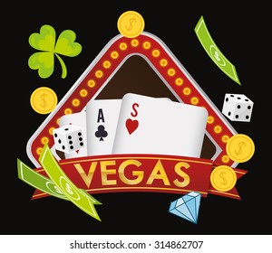 Las Vegas concept with casino icons design, vector illustration 10 eps graphic.