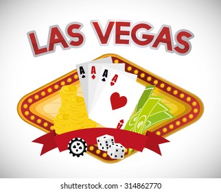 Las Vegas concept with casino icons design, vector illustration 10 eps graphic.
