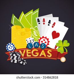 Las Vegas concept with casino icons design, vector illustration 10 eps graphic.