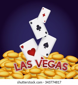 Las Vegas concept with casino icons design, vector illustration 10 eps graphic.