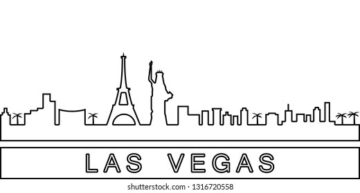 Las Vegas detailed skyline icon. Element of Cities for mobile concept and web apps icon. Thin line icon for website design and development, app development