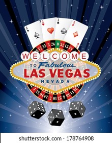 las vegas gambling, vector illustration