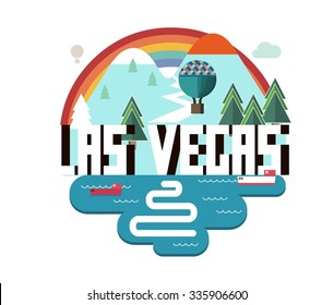 Las Vegas great destination to visit, vector cartoon