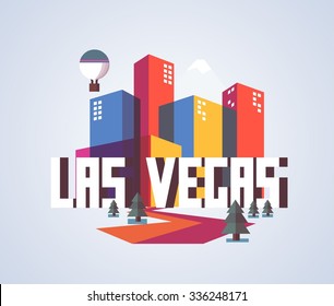 Las Vegas great destination to visit, vector cartoon