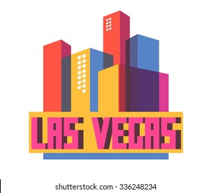 Las Vegas great destination to visit, vector cartoon