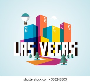 Las Vegas great destination to visit, vector cartoon