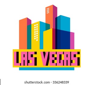 Las Vegas great destination to visit, vector cartoon