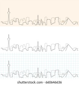 Las Vegas Hand Drawn Skyline