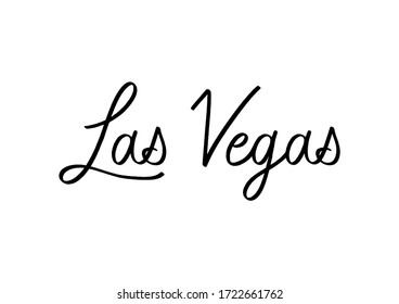 Las Vegas hand lettering on white background.