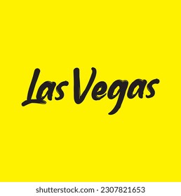 Las Vegas handschrift Kalligraphie. Handgezeichnete Pinselkalligraphie. Städtisches Schriftdesign. Vektorgrafik.