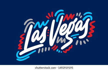 Las Vegas handwritten city name.Modern Calligraphy Hand Lettering for Printing,background ,logo, for posters, invitations, cards, etc. Typography vector.