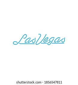 Las Vegas handwritten logo in blue color