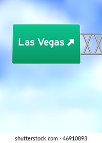 Las Vegas Highway Sign Original Vector Illustration