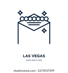 las vegas icon from maps and flags collection. Thin linear las vegas, casino, vegas outline icon isolated on white background. Line vector las vegas sign, symbol for web and mobile