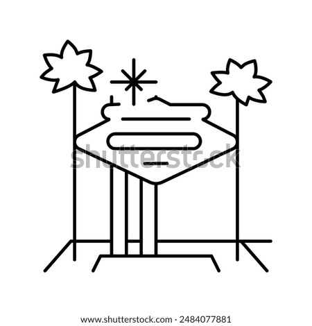 las vegas line icon vector. las vegas sign. isolated contour symbol black illustration