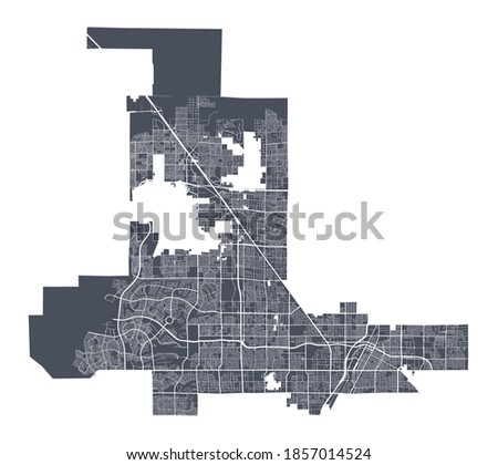 Las Vegas map. Detailed vector map of Las Vegas city administrative area. Cityscape poster metropolitan aria view. Dark land with white streets, roads and avenues. White background.