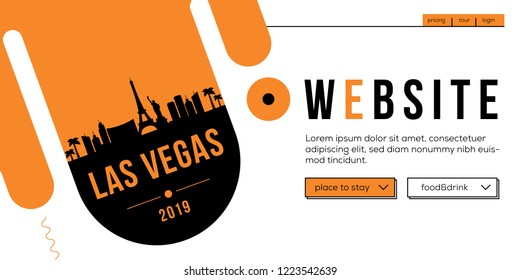 Las Vegas Modern Web Banner Design with Vector Skyline