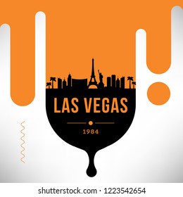 Las Vegas Modern Web Banner Design with Vector Skyline