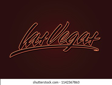 Las Vegas neon vector lettering