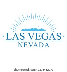 Las Vegas Nevada. Banner Design. City Skyline. Silhouette Vector. Famous Monuments.