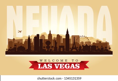 Las Vegas Nevada city skyline vector silhouette illustration