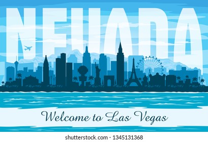 Las Vegas Nevada city skyline vector silhouette illustration