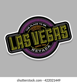 las vegas, nevada linear emblem design for t shirts and stickers