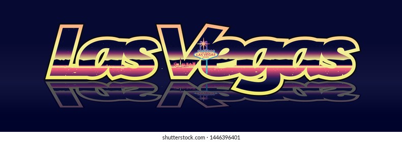 Las Vegas Nevada neon sign vector illustration