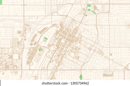 Las Vegas Nevada printable map excerpt. This vector streetmap of downtown Las Vegas is made for infographic and print projects.