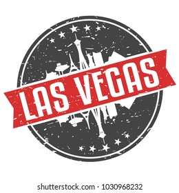 Las Vegas Nevada Round Travel Stamp. Icon Skyline City Design Vector illustration Badge Seal.
