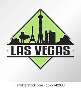 Las Vegas Nevada Skyline Logo. Adventure Landscape Design. Vector Illustration Cut File.