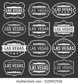 Las Vegas Nevada Skyline. Premium Quality Stamp Frames. Grunge Design. Icon Art Vector. Old Style Frames.