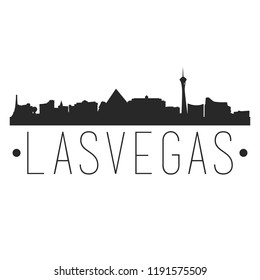 Las Vegas Nevada Skyline Silhouette City Design Vector Famous Monuments Travel Landmark.