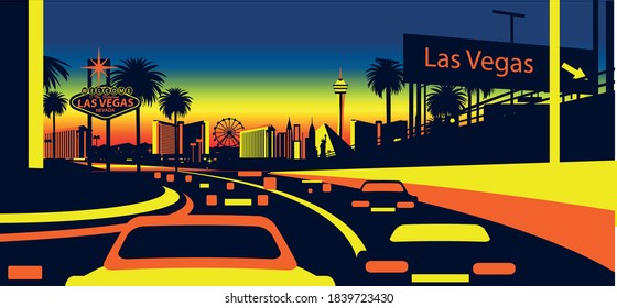 Las vegas Nevada Skyline vector illustration