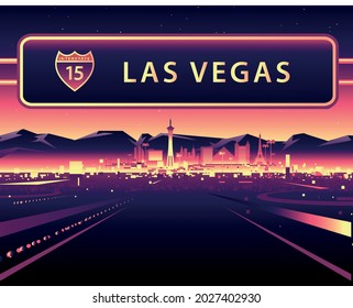 Las Vegas Nevada Skyline Vector Illustration